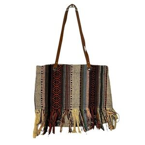 New Bohemian‎ Stitched Handbag by Raj LA With Fringe